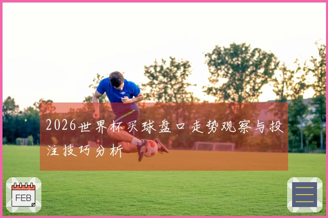2026世界杯买球盘口走势观察与投注技巧分析